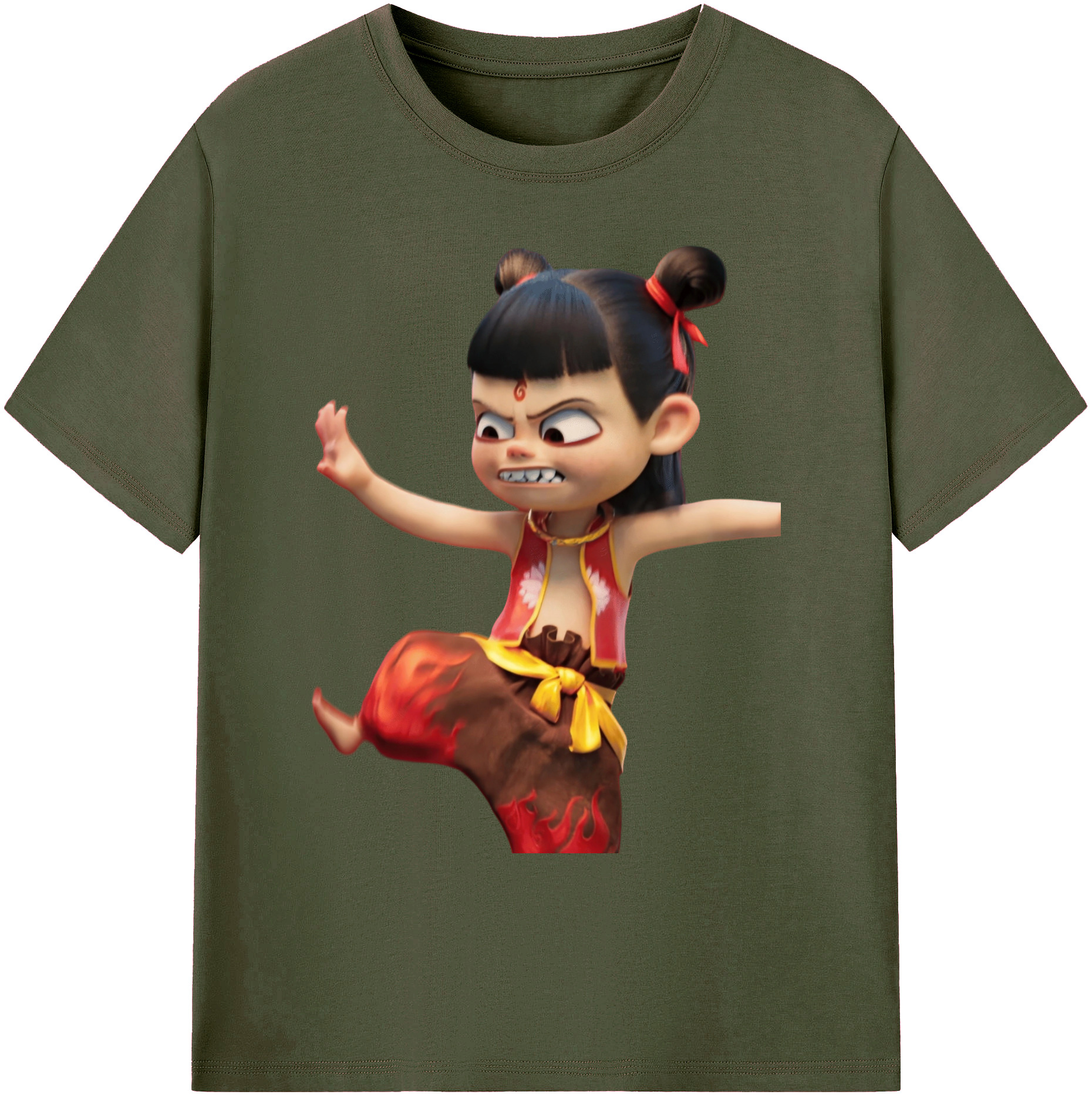 （画像用） Ne Zha 2 ナタ 魔童の大暴れ 綿100％ メンズ半袖Tシャツ｜肌触りやわらか＆通気性